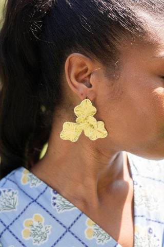 Kaia - Raffia Flower Earring - Glamourous Grace