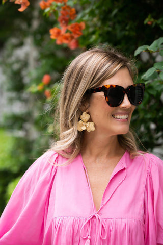 Kaia - Raffia Flower Earring - Glamourous Grace