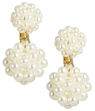 Kate Cluster Pearl Small - Earrings - Belle of  the Ball - Glamourous Grace