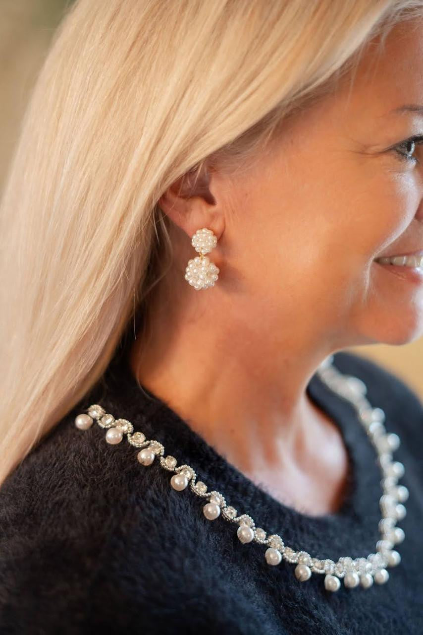 Kate Cluster Pearl Small - Earrings - Belle of  the Ball - Glamourous Grace