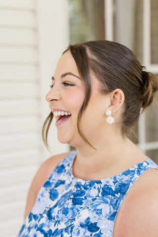 Kate Cluster Pearl Small - Earrings - Belle of  the Ball - Glamourous Grace