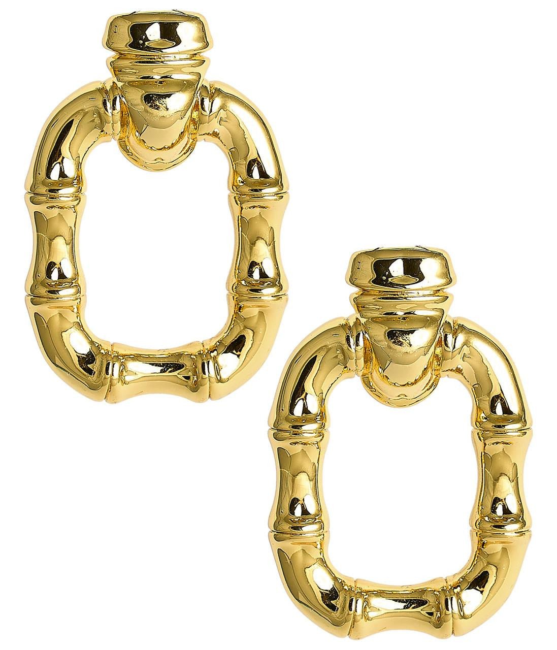 Keke Bamboo Gold Earring - 18k Gold Plated - Glamourous Grace