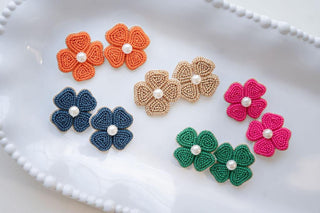 Kerry Beaded Clover Stud Earring - Glamourous Grace