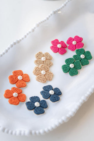 Kerry Beaded Clover Stud Earring - Glamourous Grace