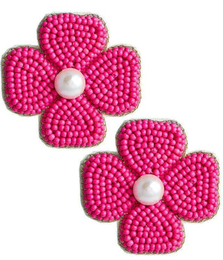 Kerry Beaded Clover Stud Earring - Glamourous Grace