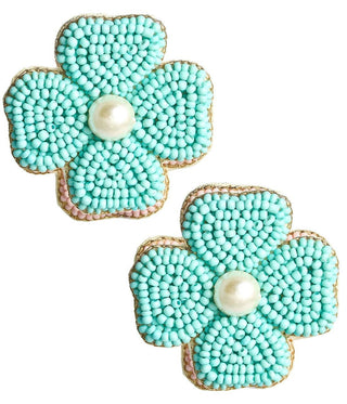 Kerry Beaded Clover Stud Earring - Glamourous Grace