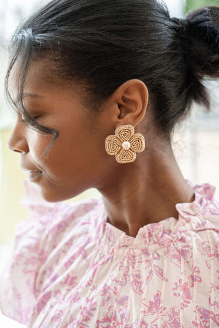Kerry Beaded Clover Stud Earring - Glamourous Grace