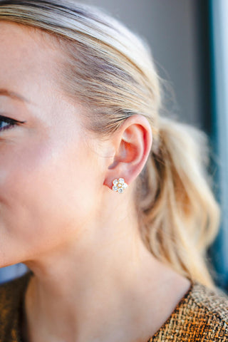 La Fleur - Rhinestone Cluster Stud - Amy Littleson Collection - - Glamourous Grace