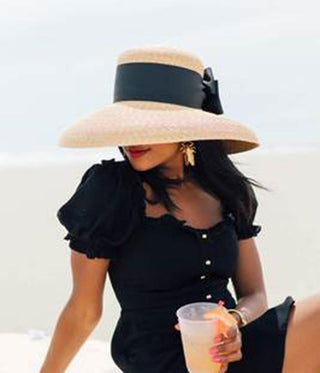 Lauren Hat - Flat Bow - Glamourous Grace
