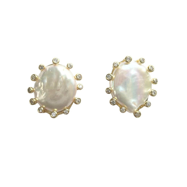 Lexi - Mother of Pearl Stud Earring - Broke Brooke - Glamourous Grace