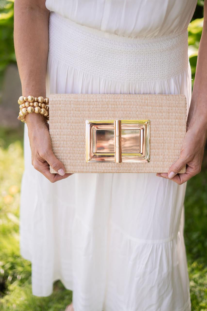 Lillian Clutch - Straw - Glamourous Grace