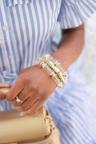 Logan - Bamboo Acrylic Bracelet - Glamourous Grace