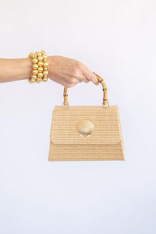Straw Lulu Bag with Bamboo Handle - Glamourous Grace