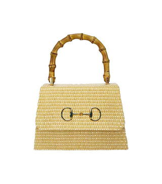Straw Lulu Bag with Bamboo Handle