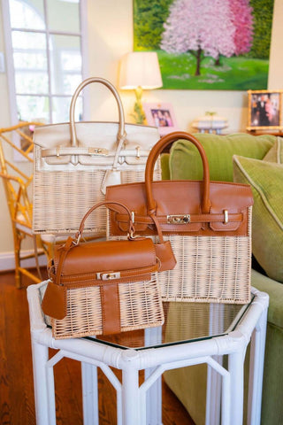Margo Camel -  Wicker Handbag - Glamourous Grace