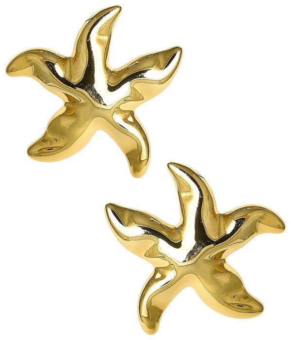Marina Starfish Stud Earring - 18k Gold Plated - Glamourous Grace