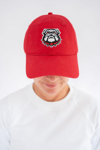 Needlepoint Baseball Hat - Bulldog - Glamourous Grace