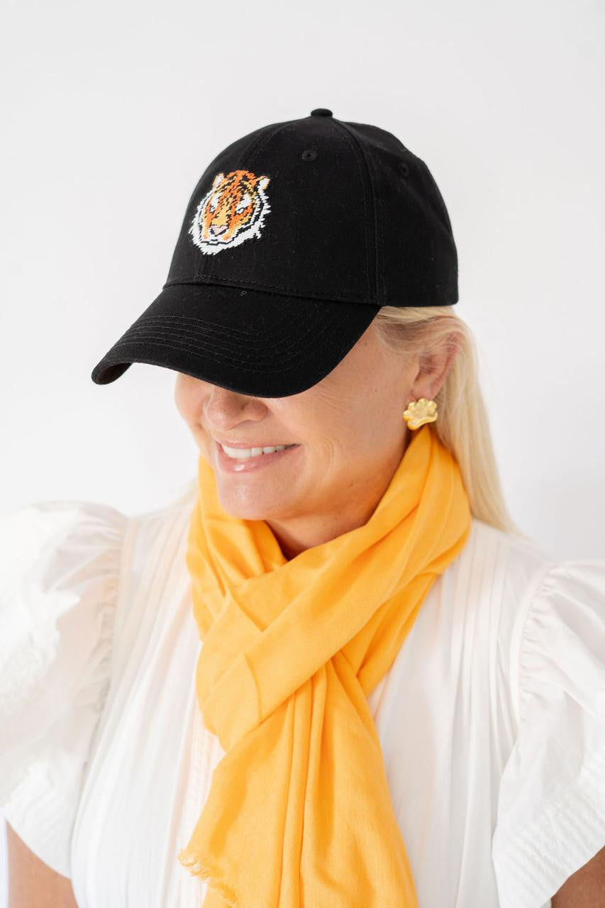 Needlepoint Baseball Hat - Tiger - Glamourous Grace