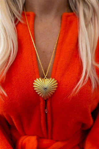 Patti Lynn Gold Heart Charm Necklace - Teggy French x Lisi Lerch Collection - 18k Gold Plated - Glamourous Grace