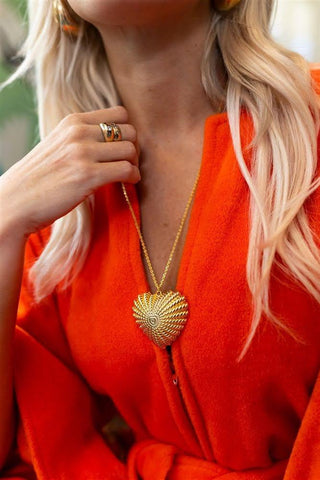 Patti Lynn Gold Heart Charm Necklace - Teggy French x Lisi Lerch Collection - 18k Gold Plated - Glamourous Grace