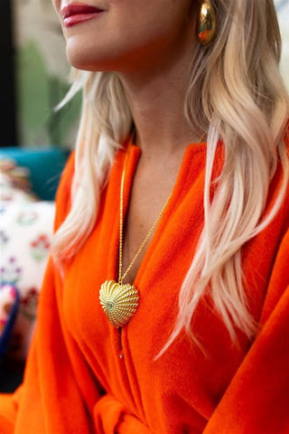 Patti Lynn Gold Heart Charm Necklace - Teggy French x Lisi Lerch Collection - 18k Gold Plated - Glamourous Grace