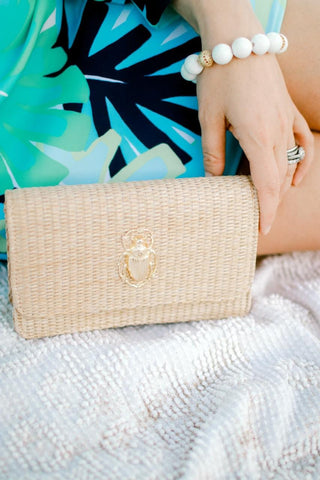 Ruby Straw Clutch - Glamourous Grace