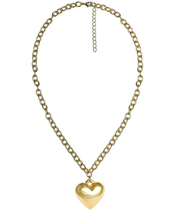 Sienna - Puffy Heart Necklace - 18k Gold Plated - Glamourous Grace