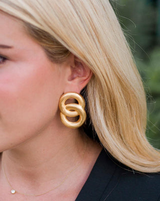 Spencer Earring - Medium - Brushed Gold - Glamourous Grace