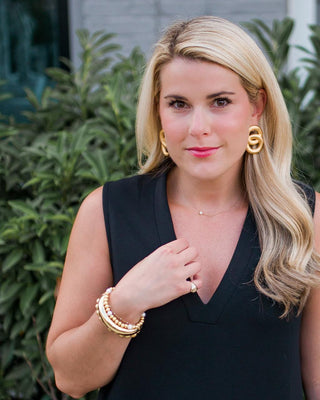 Spencer Earring - Medium - Brushed Gold - Glamourous Grace