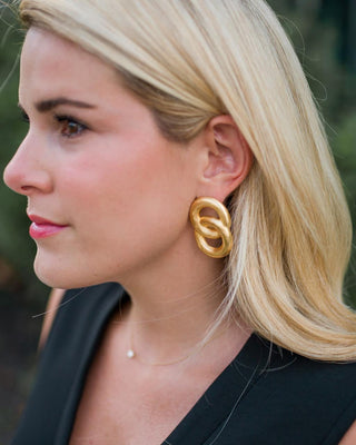 Spencer Earring - Medium - Brushed Gold - Glamourous Grace