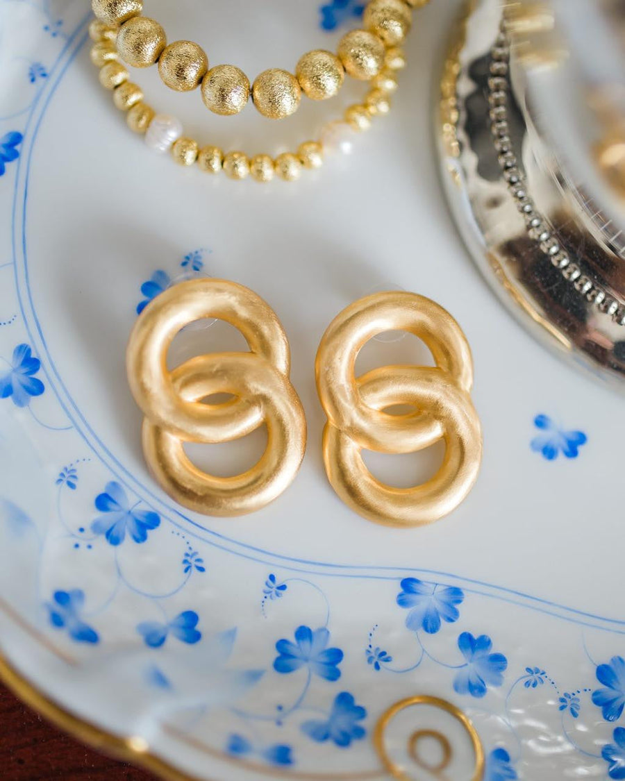 Spencer Earring - Medium - Brushed Gold - Glamourous Grace
