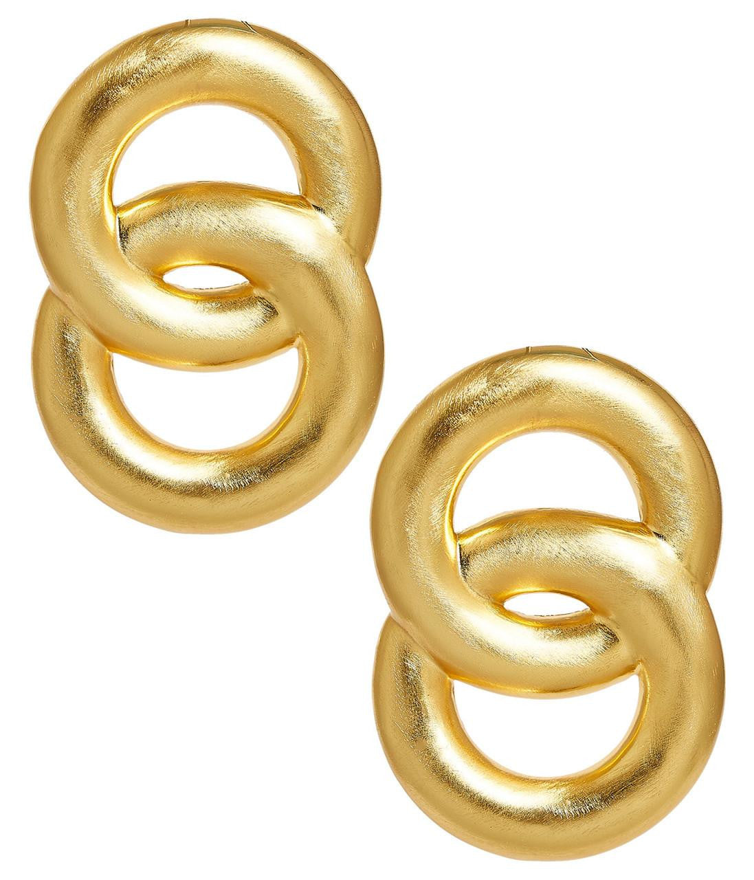 Spencer Earring - Medium - Brushed Gold - Glamourous Grace