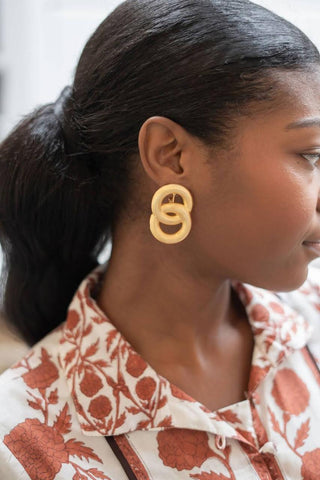 Spencer Earring - Medium - Brushed Gold - Glamourous Grace