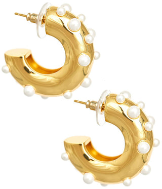 The Fitzgerald - Pearl & Gold Hoop - Meeghan Mullin x Lisi Lerch - Glamourous Grace