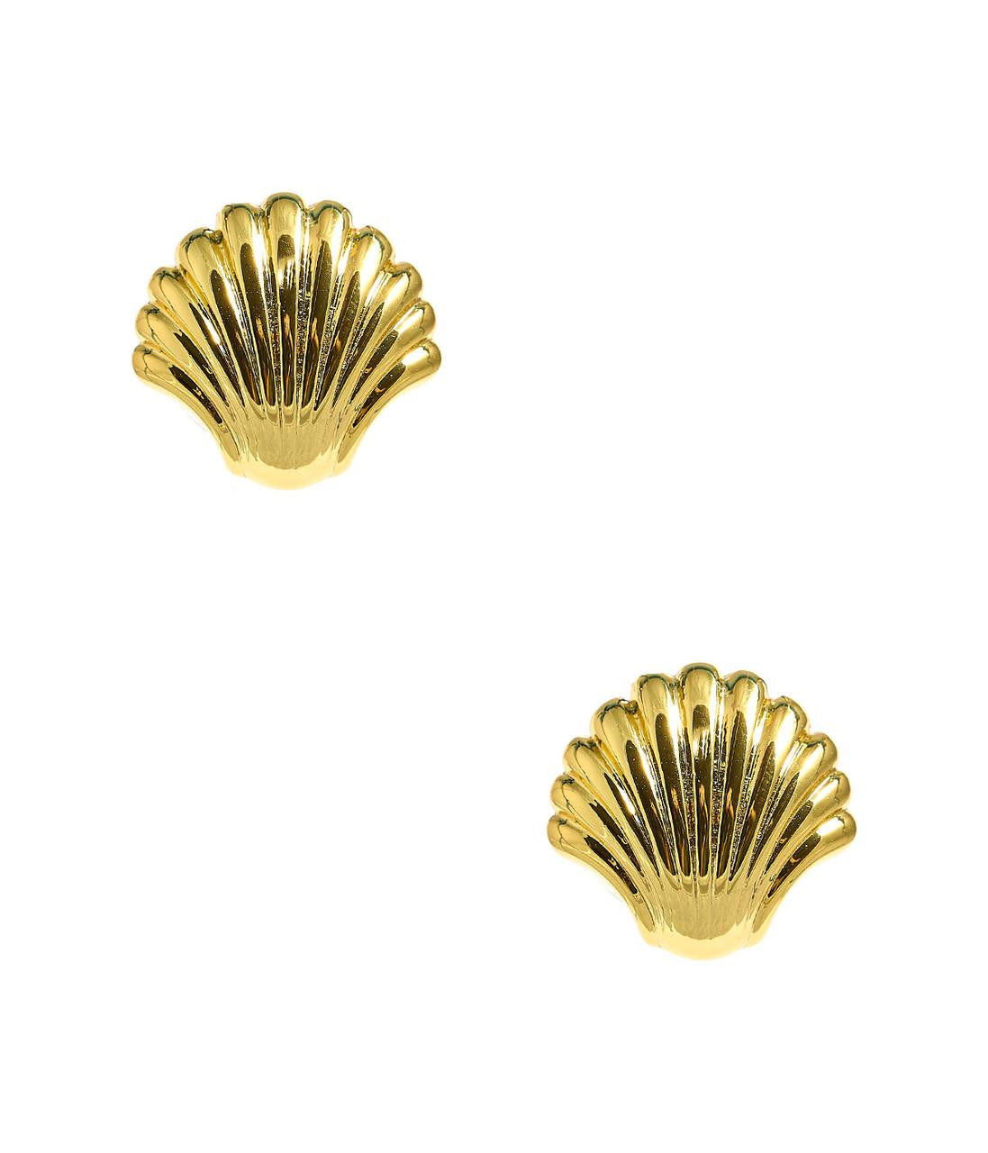 The Meeghan - Gold Shell Stud - 18k Gold Plated - Meeghan Mullin x Lisi Lerch Collection - Glamourous Grace