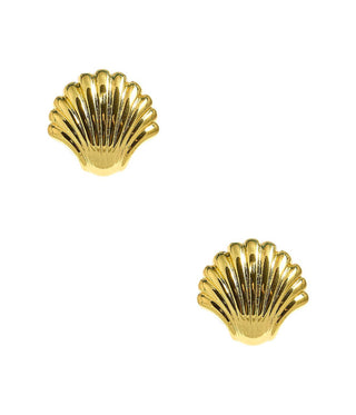 The Meeghan - Gold Shell Stud - 18k Gold Plated - Meeghan Mullin x Lisi Lerch Collection - Glamourous Grace
