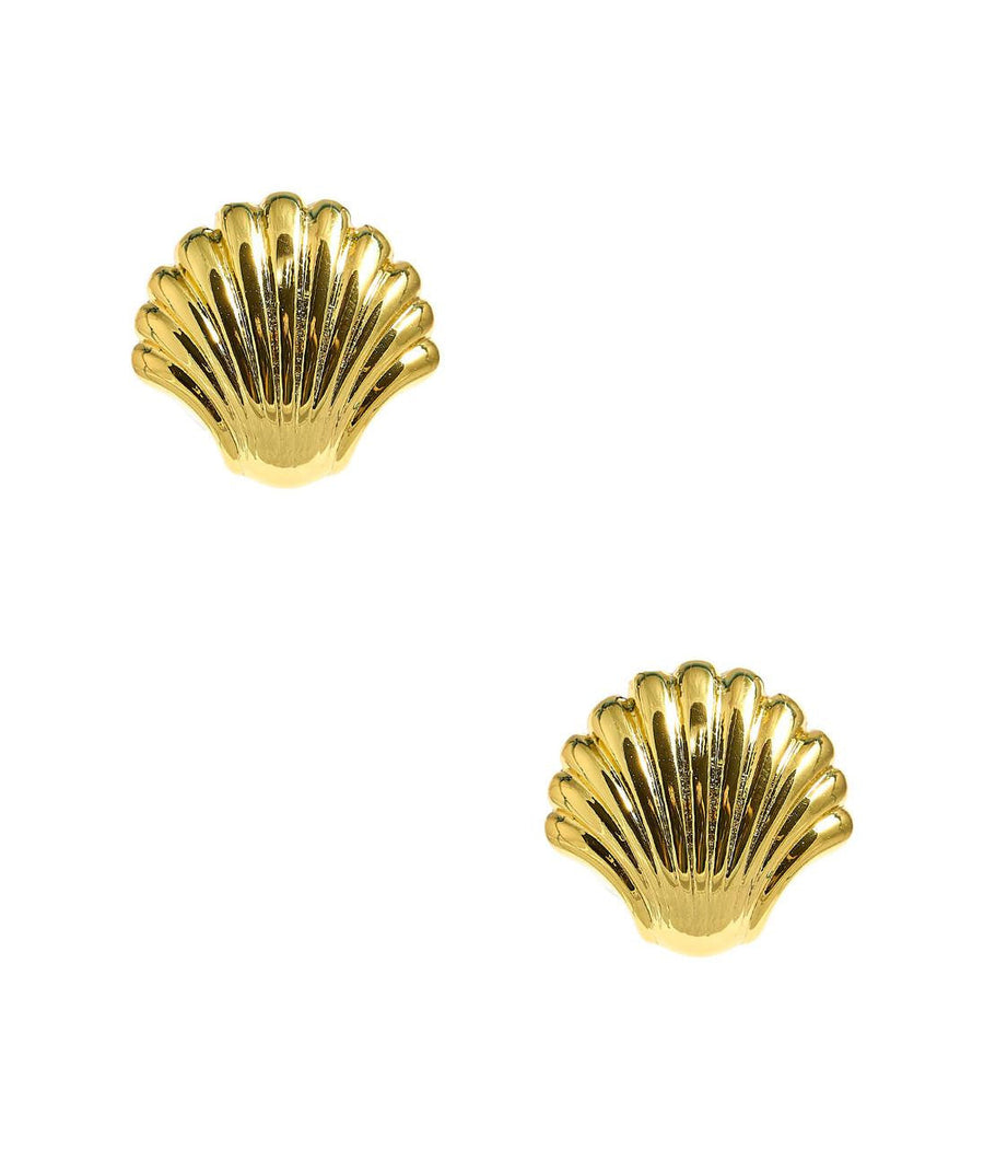 The Meeghan - Gold Shell Stud - 18k Gold Plated - Meeghan Mullin x Lisi Lerch Collection - Glamourous Grace