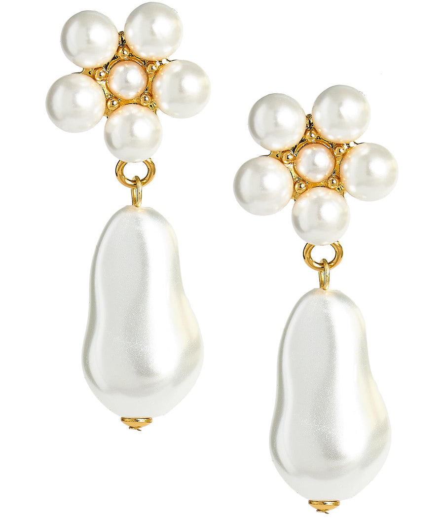 Maeve Pearl Drop Earring - 18k Gold Plated - Glamourous Grace