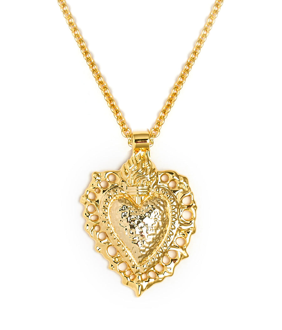 Bleeding Heart Charm Necklace - 18k Plated Necklace - Glamourous Grace