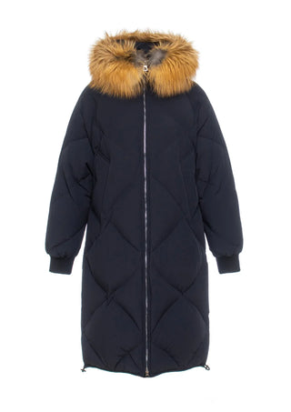 Vivienne Genuine Red Fox Trim Down Insulated Coat