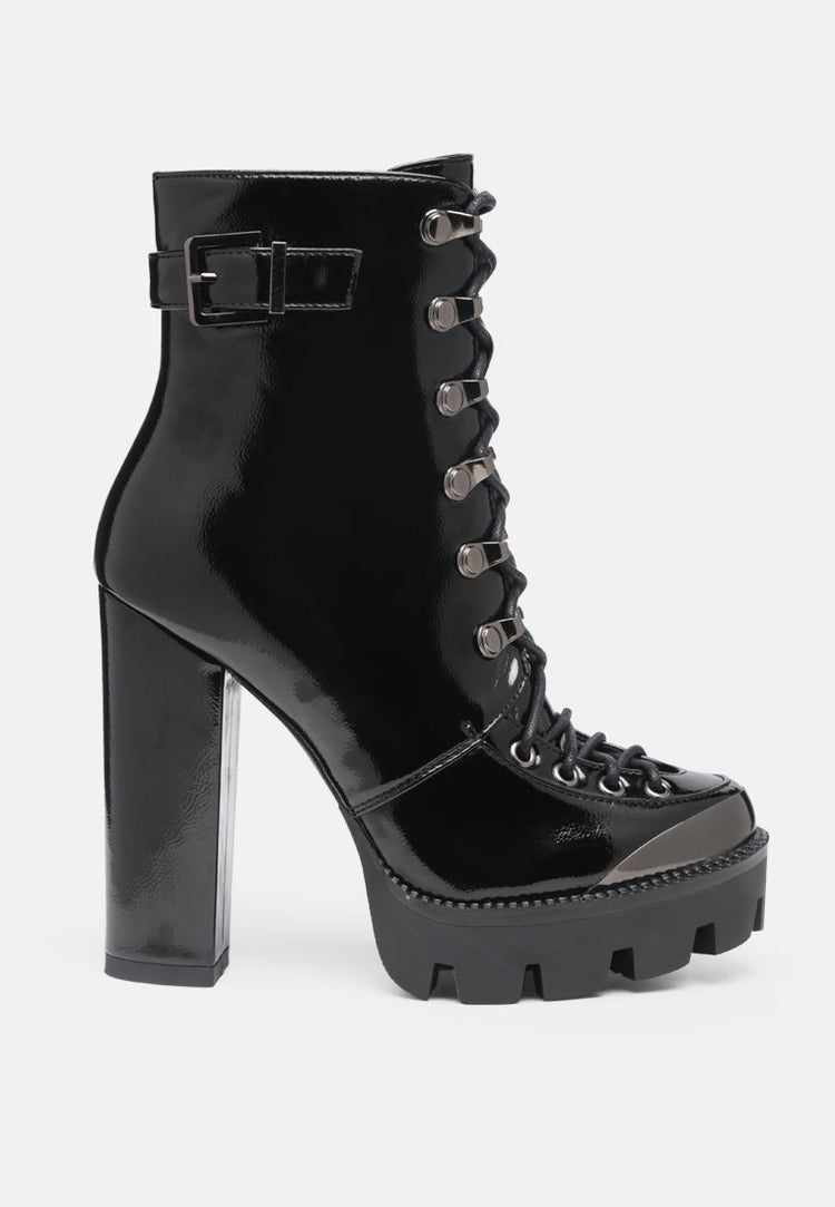 Lobra High Heel Lace Up Ankle Boots - Glamourous Grace
