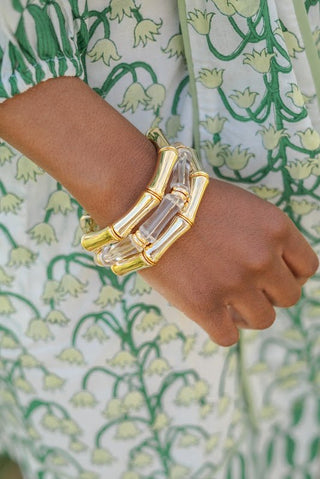 Logan - Bamboo Acrylic Bracelet - Glamourous Grace