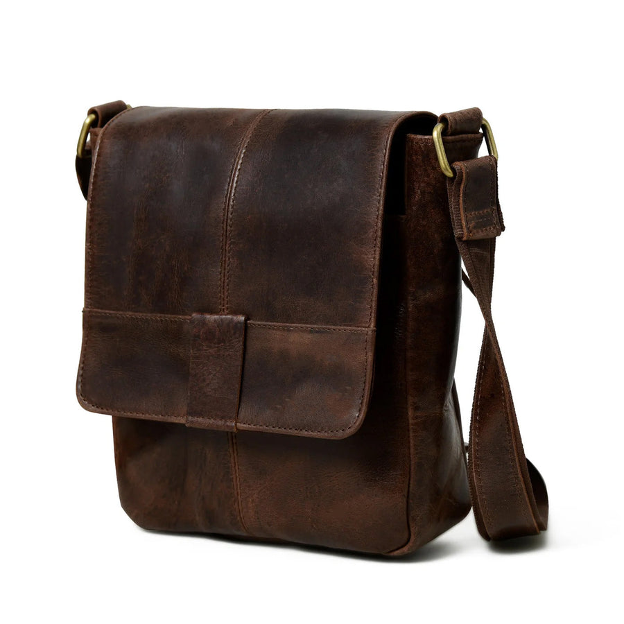 Brown Leather Crossbody Bag - Glamourous Grace