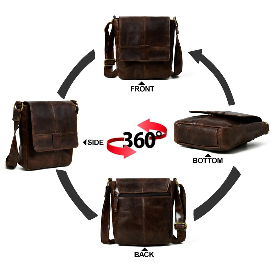 Brown Leather Crossbody Bag - Glamourous Grace