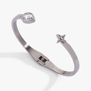 Crystal Teardrop and Star Cuff Bracelet