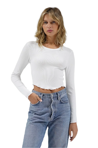 Arya Ribbed Long Sleeve Top - Glamourous Grace