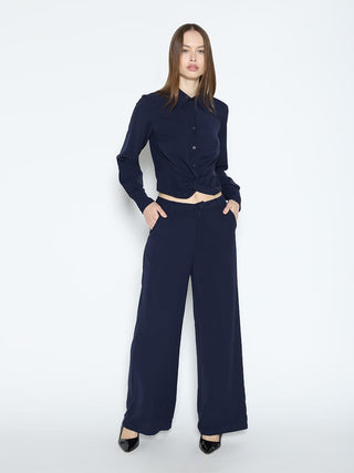 Long Sleeve Button Down Twist Front Shirt