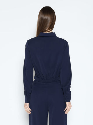 Long Sleeve Button Down Twist Front Shirt