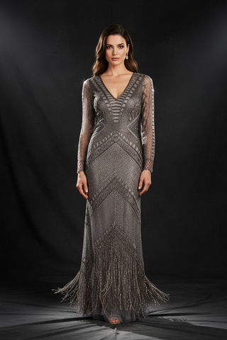 Long Sleeve Fringe Dress - Glamourous Grace