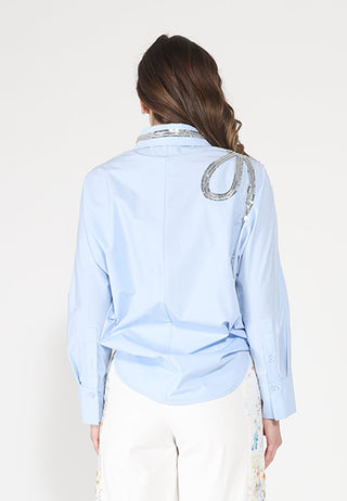 Long Sleeve Shirt Button Down Sequin Embellished - Glamourous Grace